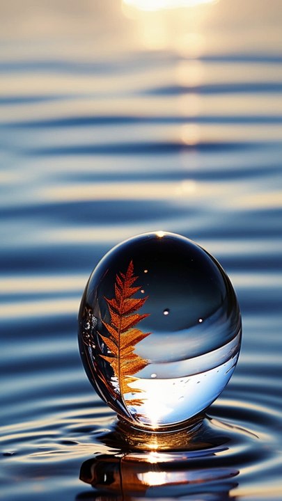 Sonido de gotas de agua con sucesión de imágenes de una gota cayendo en un pequeño lago
