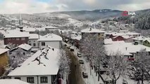 Kastamonu'da hayran bırakan kar manzarası! Havadan görüntülendi