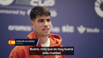 CARLOS ALCARAZ se DESHACE en ELOGIOS a DJOKOVIC antes de su PARTIDO de EXHIBICIÓN