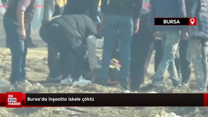 Bursa'da inşaatta iskele çöktü