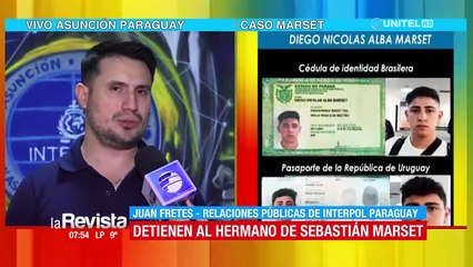 Hermano de Marset no tiene notificación roja de Bolivia, sí de Paraguay, dice Interpol
