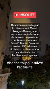 Quarante rues partagent le même nom à Moret-Loing-et-Orvane, une commune nouvelle issue de la fusion de plusieurs petites communes en Seine Et Marne. Cela crée environ 950 adresses similaires. Les livreurs sont désorientés, et les habitants sont agacés.