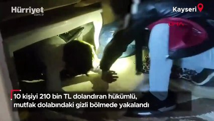 Polise yakalanmamak için mutfak dolabına gizli bölme yaptırdı, yakalanmaktan kurtulamadı