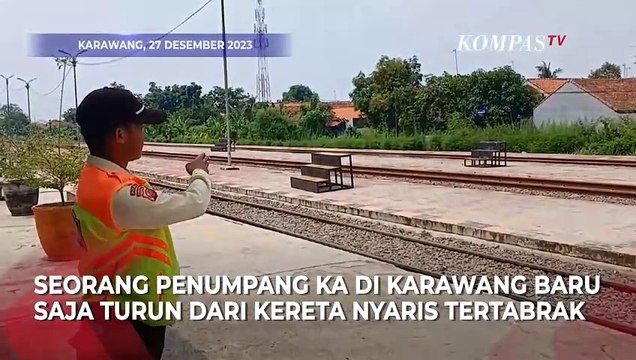 Viral Video Penumpang Nyaris Tertabrak Kereta Api di Karawang, Saksi Ceritakan Kronologinya