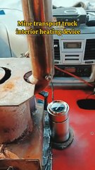 Mine transport truck interior heating device