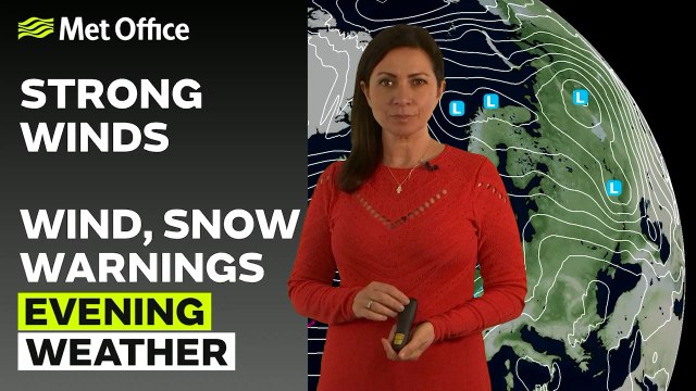 Met Office Evening Weather Forecast 27/12/23 - Strong winds and rain/snow showers