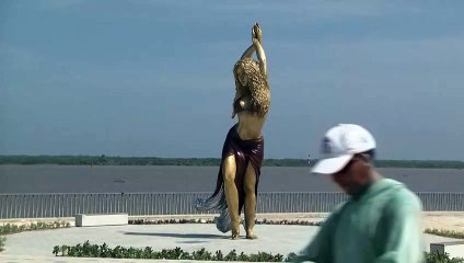 Shakira's Colombian home city unveils statue in her honour