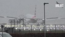 Plane struggles to land in high winds at Heathrow airport as Storm Gerrit batters UK
