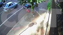 Câmera flagra furto de motocicleta na Rua Mato Grosso