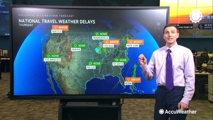 Where could the weather cause travel problems this Thursday?