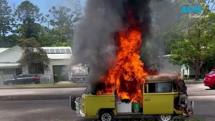 WATCH: Van fire in Wallsend
