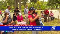 Covid-19: Decenas de personas llegan al vacunatorio del Campo de Marte para someterse a prueba de descarte