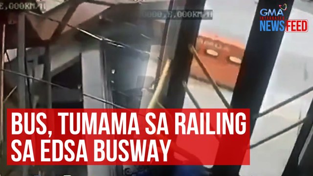 Bus, tumama sa railing sa EDSA busway | GMA Integrated Newsfeed