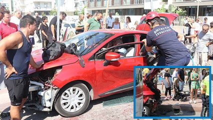 Antalyasporlu Naldo'nun oğlu ve kayınpederinin öldüğü kaza güvenlik kamerasında