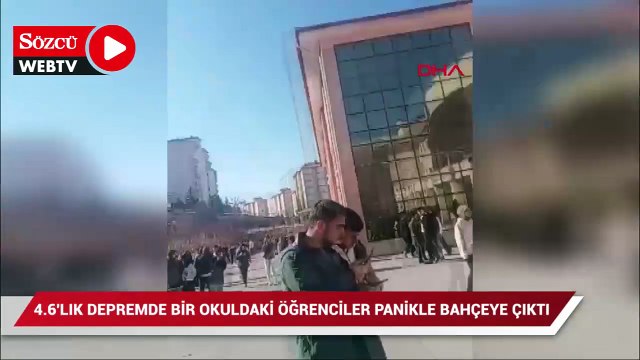 Malatya'da 4.6'lık depremde bir okuldaki öğrenciler panikle bahçeye çıktı