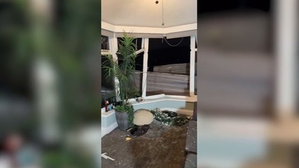 Tornado in Manchester destroys a conservatory