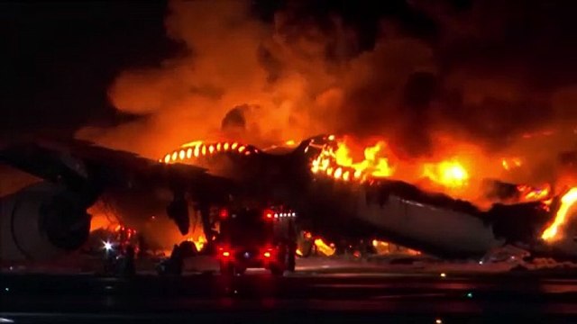 All aboard Japan Airlines plane escape fire