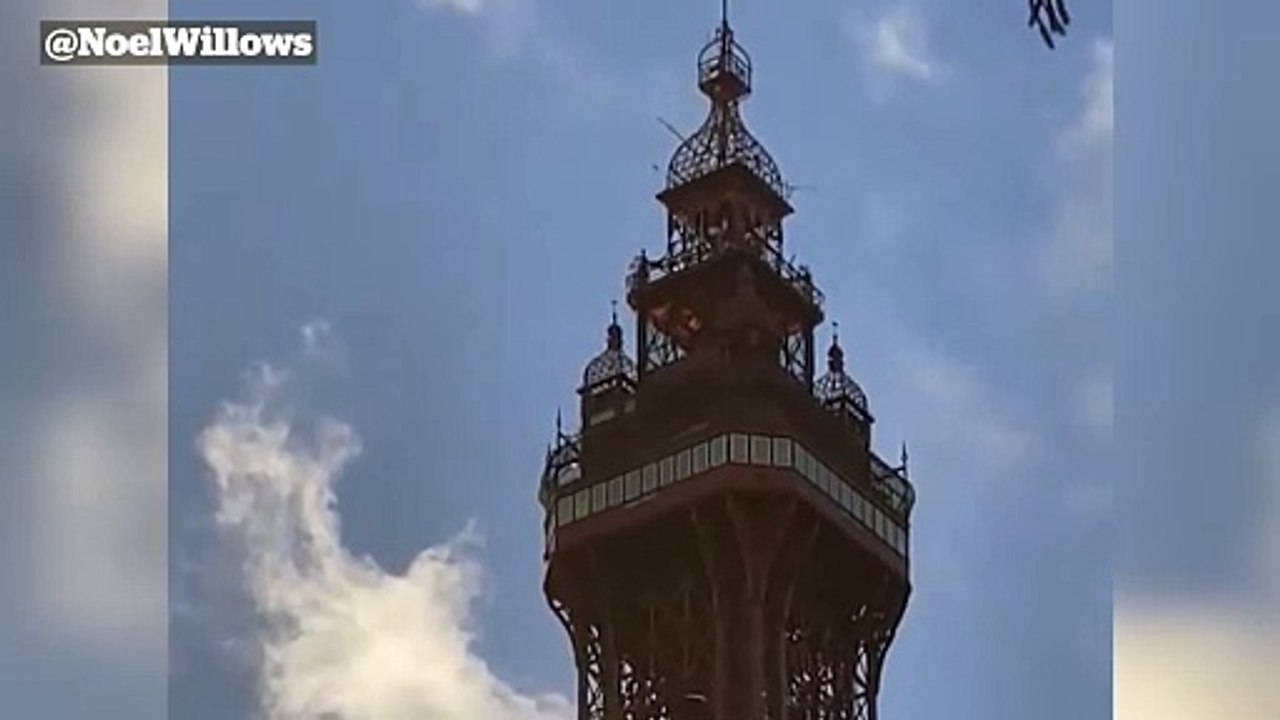 Blackpool Tower ‘fire’ was actually orange netting flapping in wind, police say