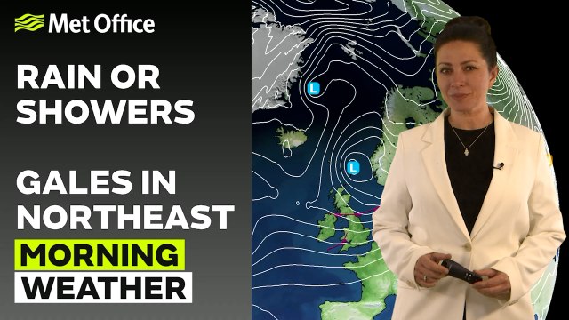 Met Office Morning Weather Forecast 29/12/23 - Breezy with showers. Drier later