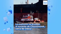 Un barco mercante con bandera panameña choca contra una mina rusa en el Mar Negro