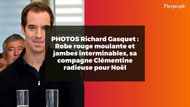 PHOTOS Richard Gasquet : Robe rouge moulante et jambes interminables, sa compagne Clémentine radieuse pour Noël