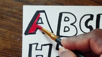 How to Draw Alphabet  A to Z Words step by step |  Colouring and Drawing for kids