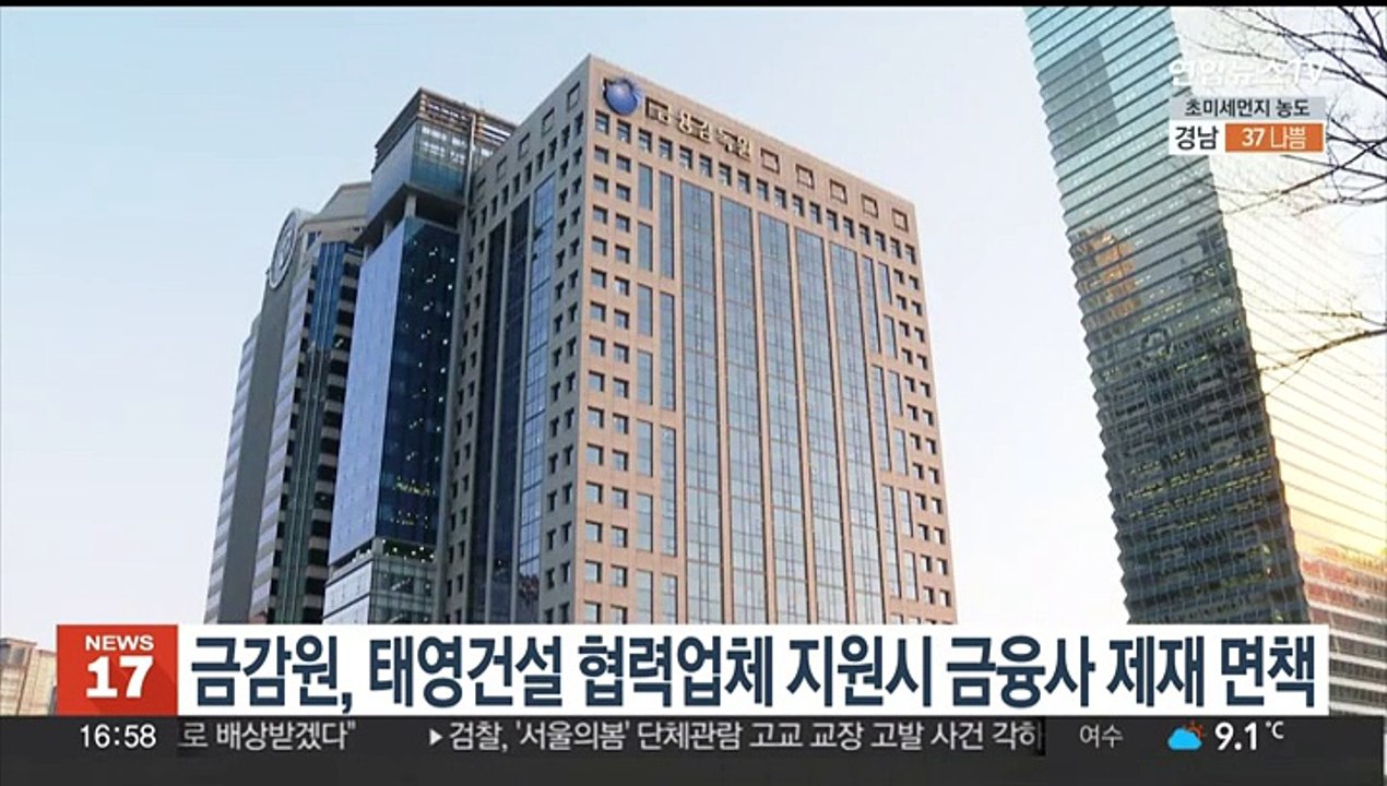 금감원, 태영건설 협력업체 지원시 금융사 제재 면책