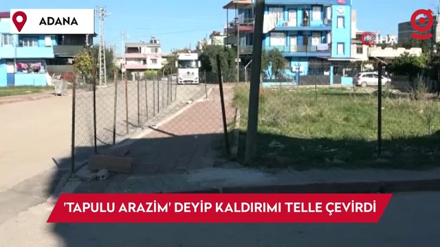'Tapulu arazim' deyip kaldırımı telle çevirdi