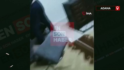 Adana'da babadan çocuğa kemerli işkence kamerada