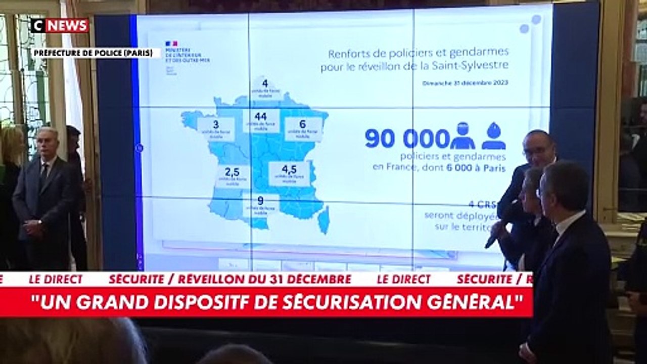 Nouvel An: 90.000 policiers et gendarmes, dont 6.000 à Paris, seront mobilisés dans toute la France pour le réveillon dimanche dans un "contexte de menace terroriste élevé" - VIDEO
