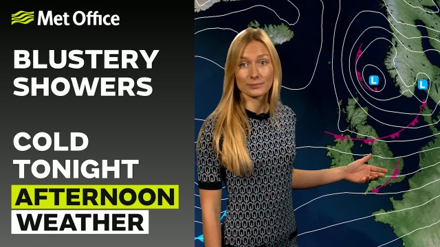 Met Office Afternoon Weather Forecast 29/12/23 – Showery, with rain pushing Eastwards