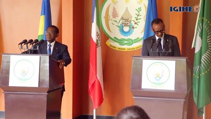 Kagame na Nguema bakurikiranye isinywa ry’amasezerano ane hagati y’u Rwanda na Guinée Equatoriale