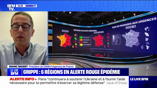 On a une véritable hausse du nombre de cas de grippe , constate Marc Noizet, président de Samu-Urgences de France