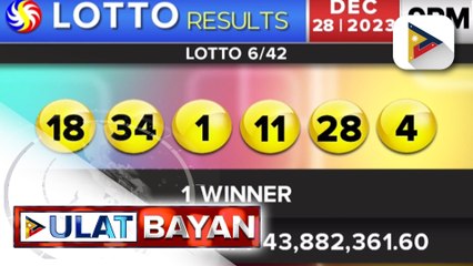 Lone bettor, lucky winner ng mahigit P43M na jackpot prize ng Lotto 6/42