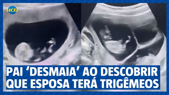 Pai 'desmaia' ao descobrir que esposa esta grávida de trigêmeos
