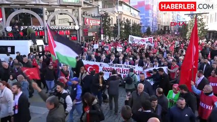 BAKAN TUNÇ FİLİSTİN'E DESTEK YÜRÜYÜŞÜNE KATILDI