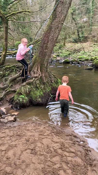 Rope Swing Fail Dunks Daughter