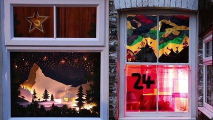 Advent windows unite tiny village with festive family friendly art trail