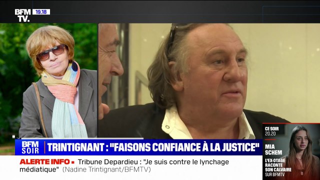 Propos de Gérard Depardieu: Je le connais très bien, il est capable de dire des choses choquantes déclare Nadine Trintignant