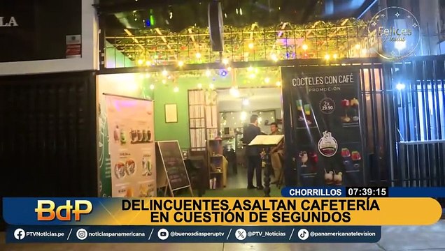 Chorrillos: delincuentes encapuchados ingresan a cafetería y roban 8 mil soles