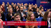 Emine Erdoğan: Her türlü savunmayı güçlendirmek için çalışmalıyız