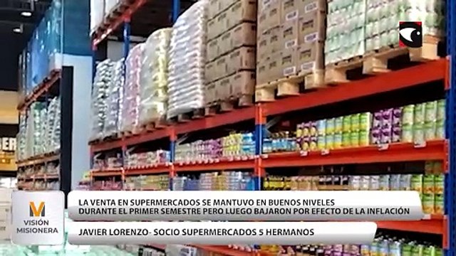 La venta en supermercados se mantuvo en buenos niveles durante el primer semestre pero luego bajaron por efecto de la inflación