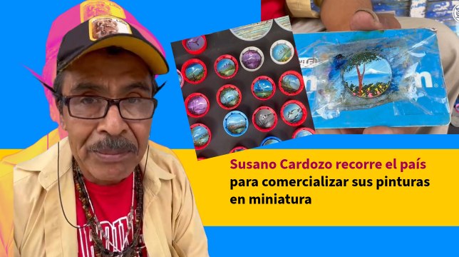 Susano Cardoza lleva más de 30 años de recorrer México vendiendo pinturas en miniatura