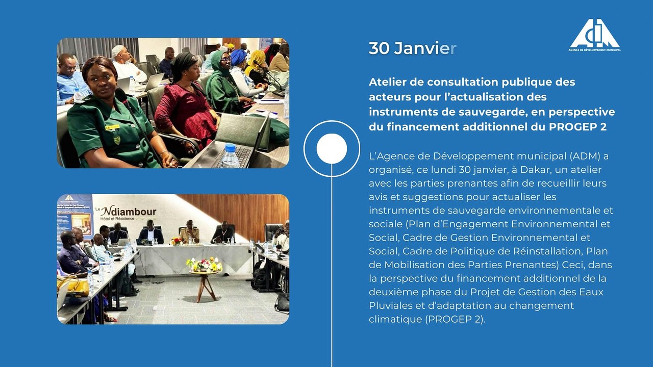 2023 : retour sur les temps forts d'une année d'actions de l'Agence de Développement Municipal - ADM Sénégal au service des collectivités territoriales du Sénégal. 