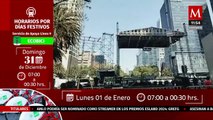 Cierran carriles centrales en Paseo de Reforma por evento de Fin de Año en CdMx
