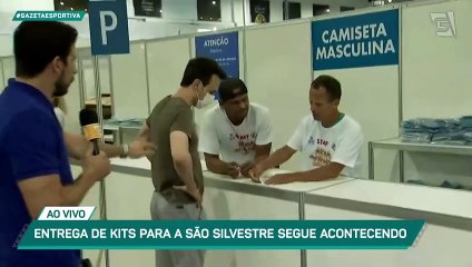 Repórter Tiago Salazar mostra terceiro dia de entrega de kits da São Silvestre