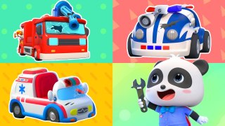 Let's Repair Fire Truck, Police Car and Ambulance _ Monster Truck _ Kids Song _ BabyBus