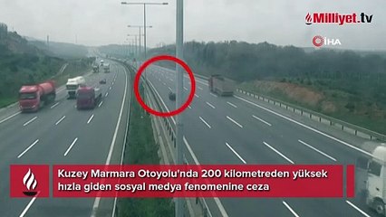 Sosyal medya fenomeni hız denemesini paylaştı, cezayı yedi!