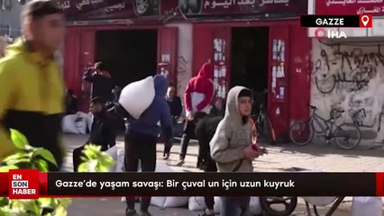 Gazze'de yaşam savaşı: Bir çuval un için uzun kuyruk