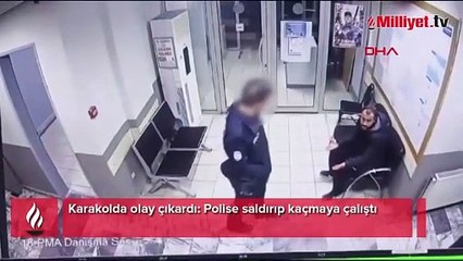 Karakolda olay çıkardı! Polise saldırıp kaçtı